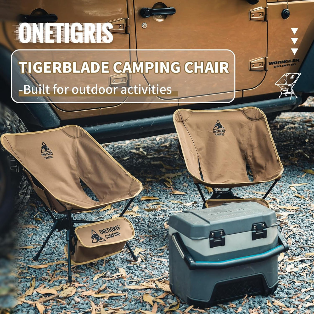 Tigerblade Camping Chair, Lightweight Folding Backpacking Hiking, Compact Portable 330 Lbs Capacity