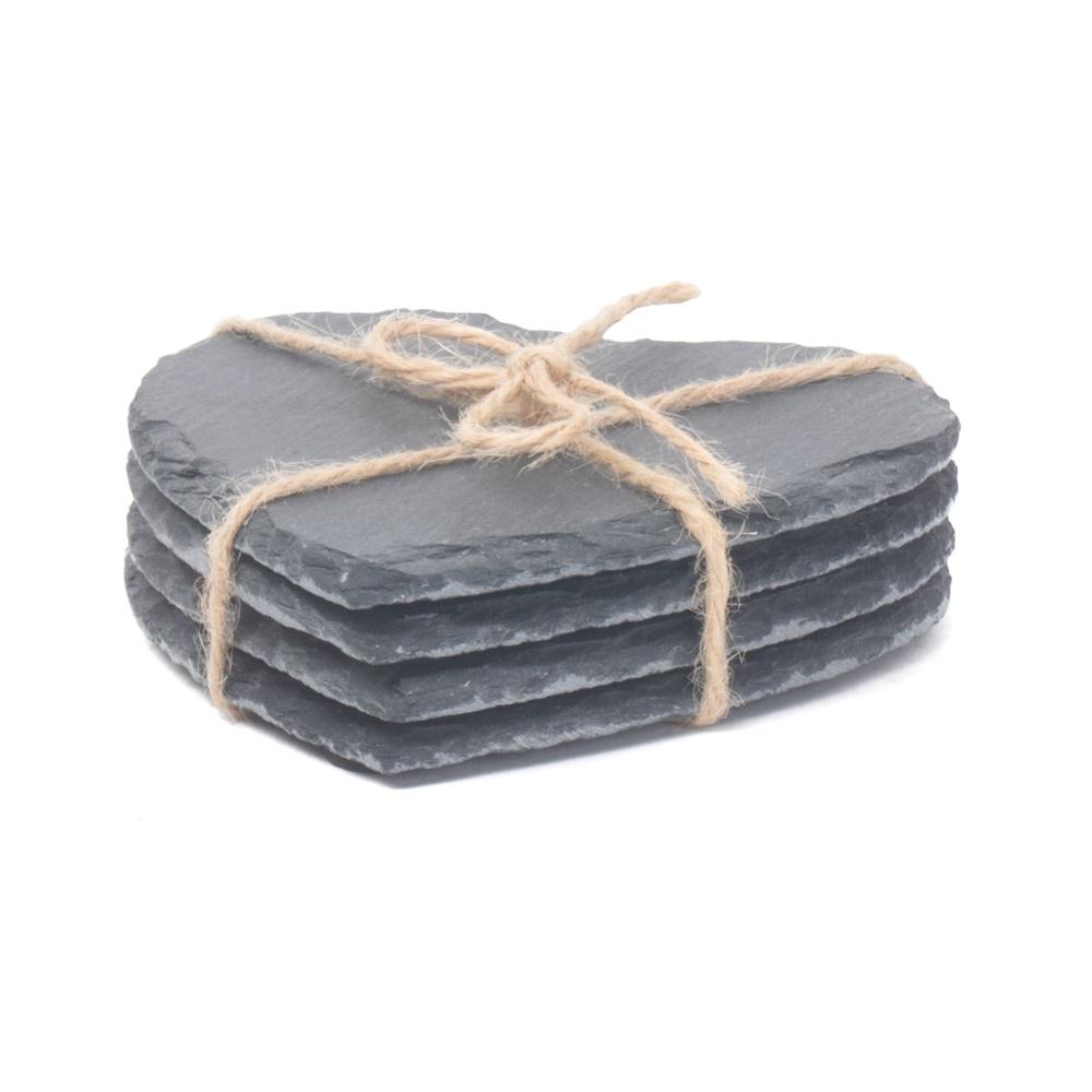 Set of slate coasters tied with twine, perfect for van life and outdoor adventures