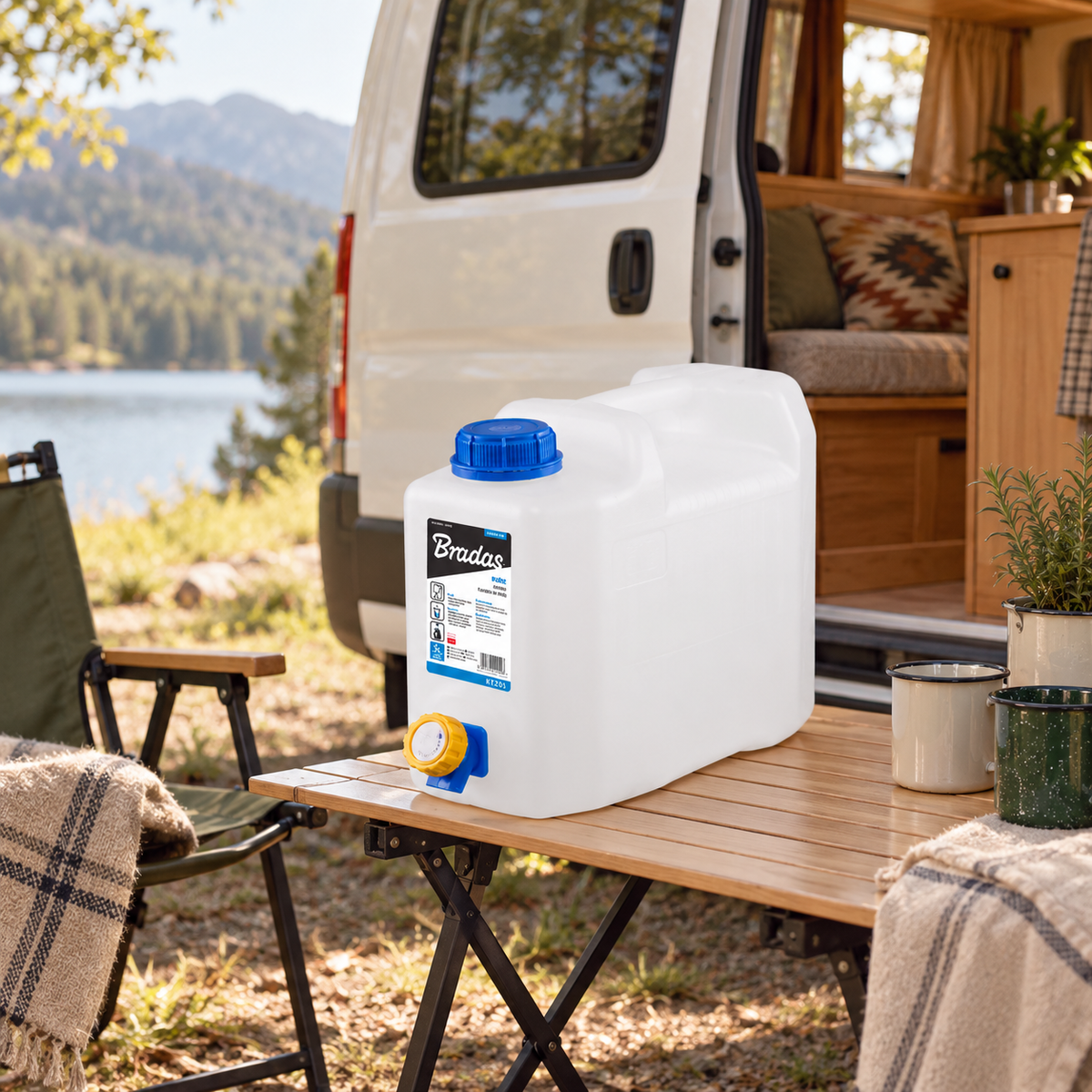 20L Water Canister in a van-life setting