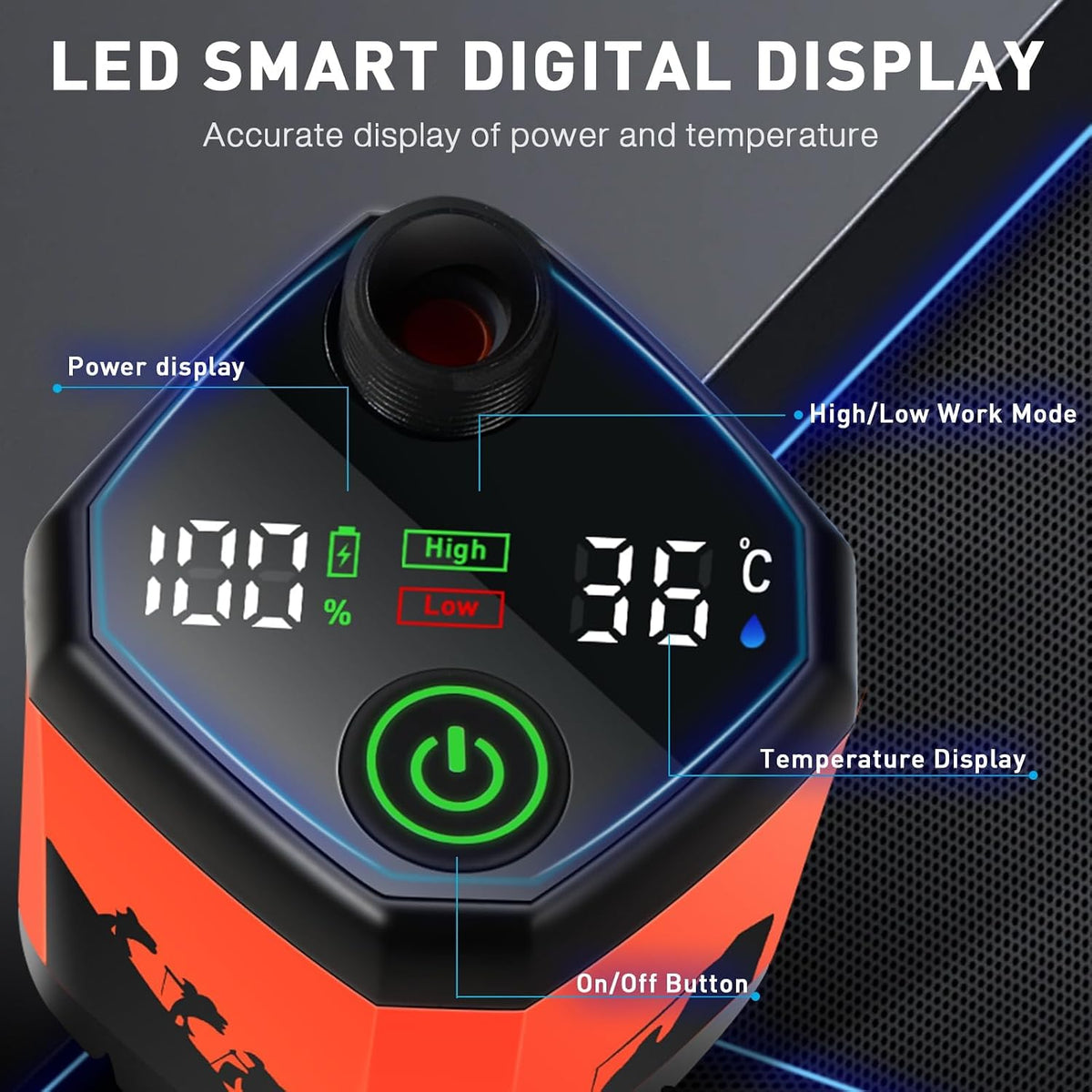 Upgrade Portable Camping Shower, 7800Mah Outdoor Electric Shower Rechargeable Pump with Intelligent Digital Display Temperature Display Shower Head for Camping, Hiking, Traveling