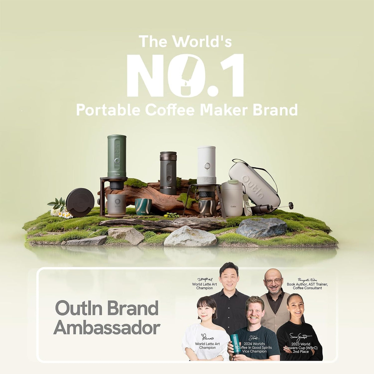 OutIn Nano Portable Espresso Maker – Space Grey – brand product range illustration
