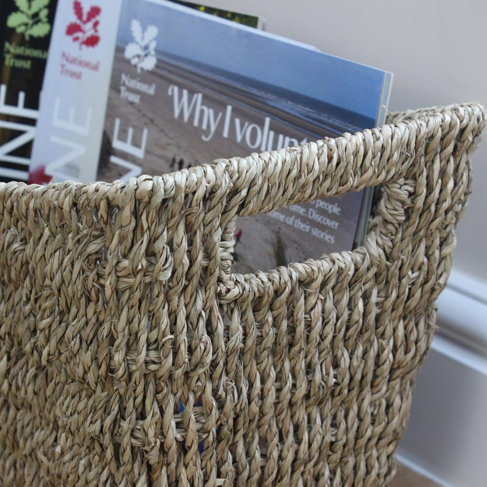 Seagrass Magazine and Book Rack – rack holding magazines
