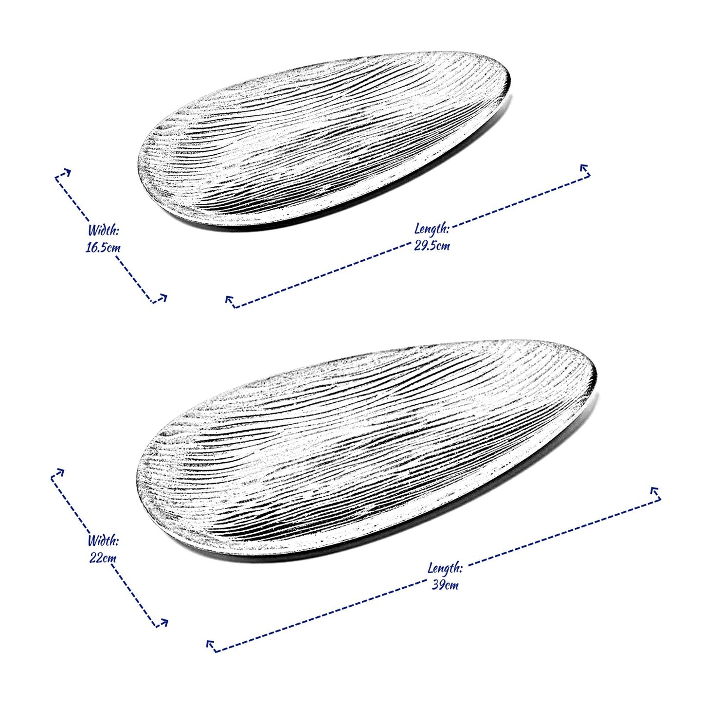 Oval wooden serving trays for van life, 16.5cm & 22cm widths, ideal camper van kitchen accessories