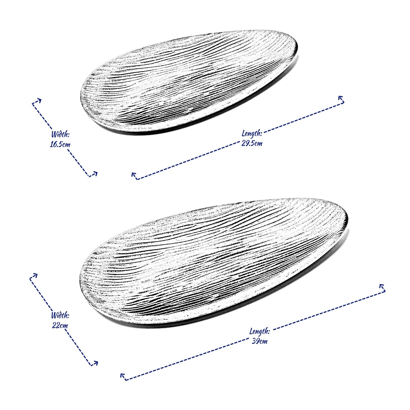 Oval wooden serving trays for van life, 16.5cm & 22cm widths, ideal camper van kitchen accessories