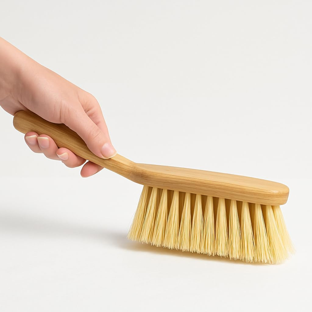 BEST HOUSE | Bamboo Dustpan & Brush Set | Eco Friendly | Sturdy Bamboo Handle | Kitchen and Household Cleaning