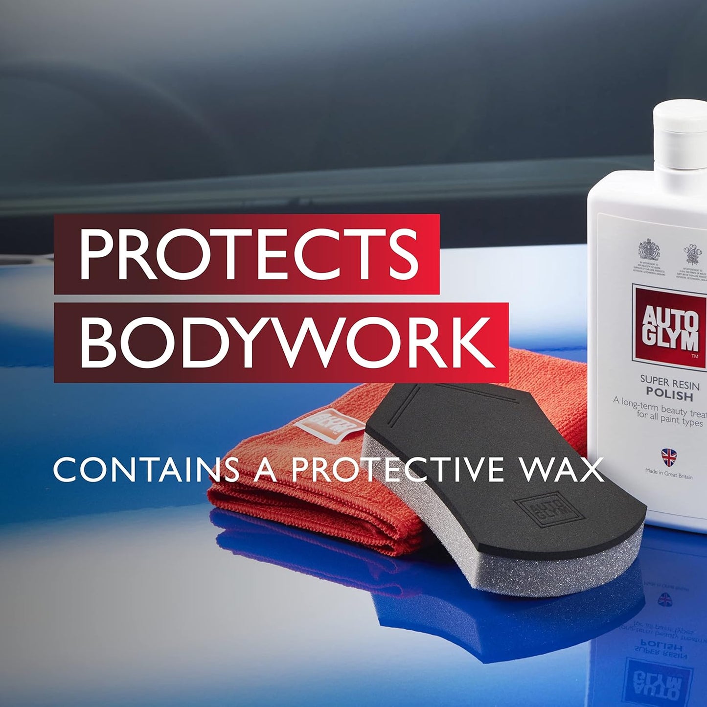AutoGlym Super Resin Polish with applicator & microfiber cloth for van bodywork protection