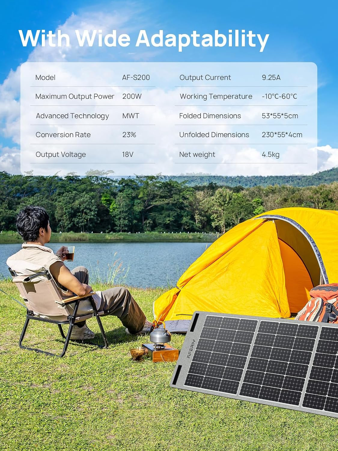 Portable Power Station 2400W with 2X 200W Solar Panel, 2048Wh Portable Power Station Lifepo4 Solar Generator, Electric Generator for Rv/Camping/Home, 7 Year Warranty