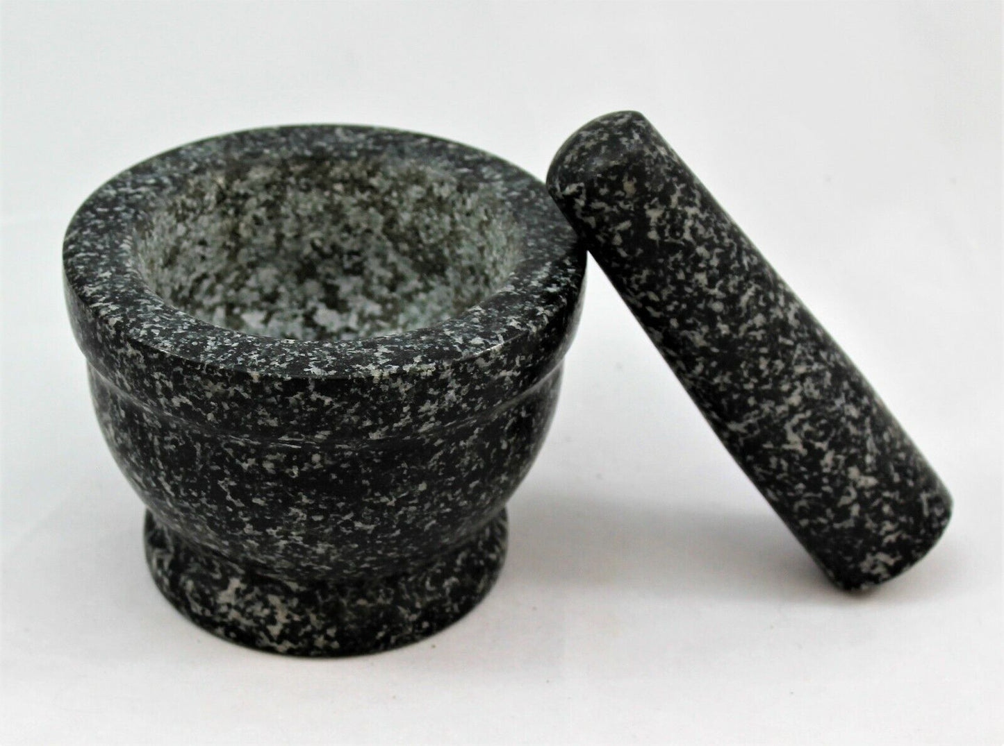 Black granite mortar and pestle for van life cooking and outdoor adventures