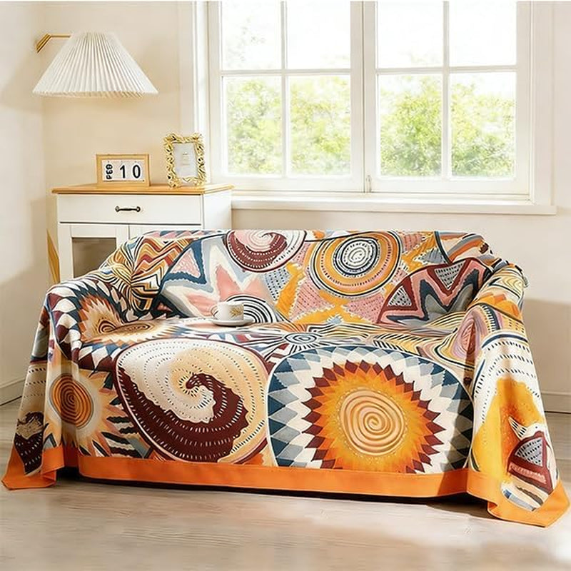 Bohemian Cotton Throw – 150 × 200cm – draped over a sofa