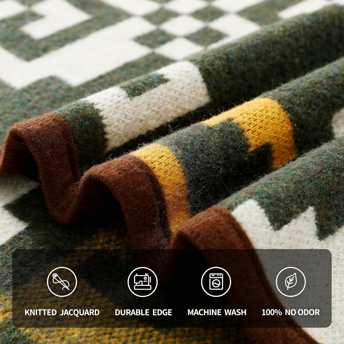 Acushla Merino Wool Blanket – Aztec Green