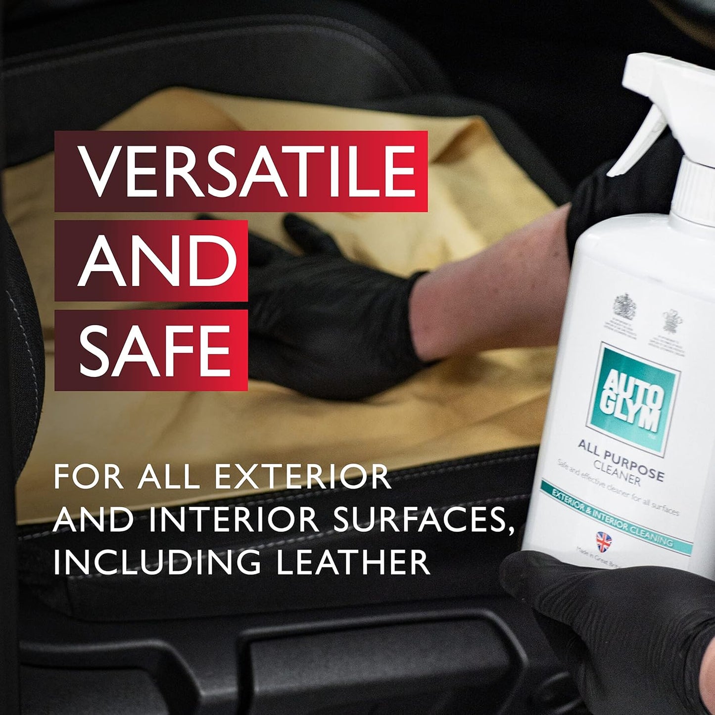 AutoGlym all purpose cleaner for van interior leather surfaces, safe and versatile