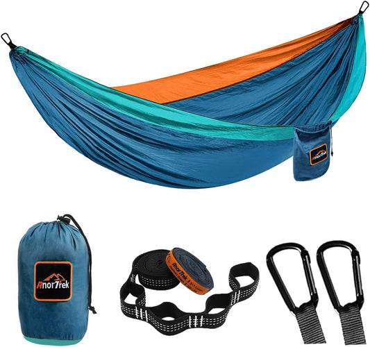 Outdoor Hammock 1-Person 280X140 Cm [250Kg Load Capacity] Ultra-Light Camping Accessory with Tree Straps, Breathable Nylon Travel Hammock for Hiking & Garden