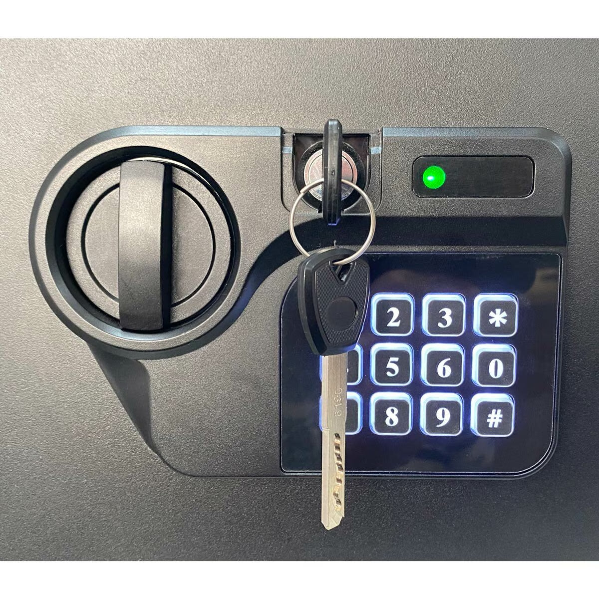 Digital keypad lock with key for van life storage, secure camper van accessories