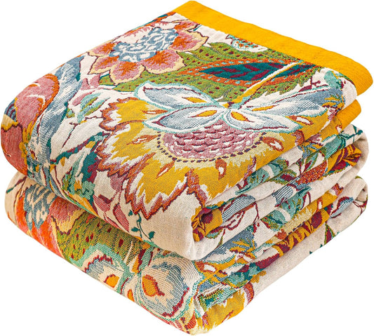 100% Cotton Sofa Throw Blanket,Double-Sided Bedspreads Double Size