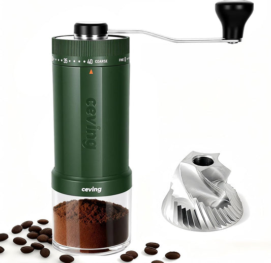 World'S First 60G Large Capacity Manual Coffee Grinder, Green
