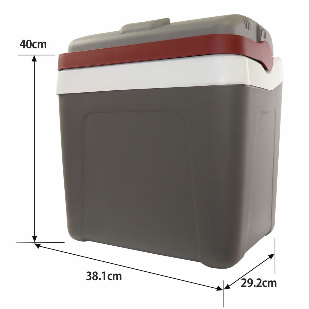 12V Electric Cooler 24L, Cool/Warm Box with Adjustable Strap in Grey