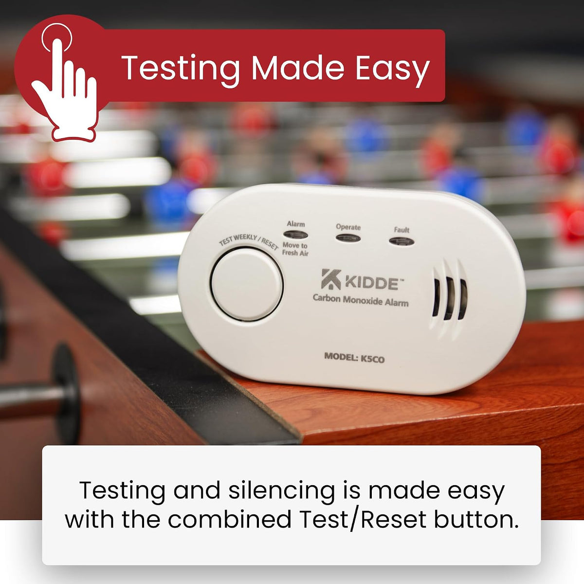 5CO Carbon Monoxide Alarm and Detector with AA Batteries - 10 Year Sensor Life CO Alarm for Home