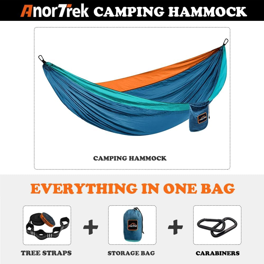 Outdoor Hammock 1-Person 280X140 Cm [250Kg Load Capacity] Ultra-Light Camping Accessory with Tree Straps, Breathable Nylon Travel Hammock for Hiking & Garden