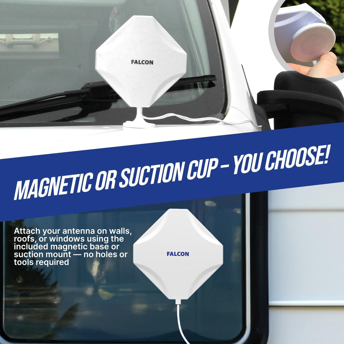 Falcon EVO LTE Router Mobile 5G, Mobile Broadband Internet System, 5G-Capable Mimo Window Antenna for Motorhomes and Caravans with 1800Mbps Mobile CAT22 Wifi Router Portable Wifi Wifi Booster