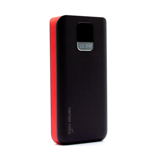 Black and red Panther Force 22.5W portable power bank for van life and outdoor adventures