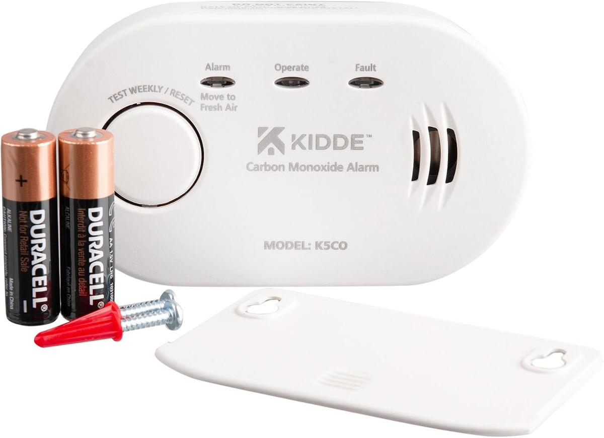 5CO Carbon Monoxide Alarm and Detector with AA Batteries - 10 Year Sensor Life CO Alarm for Home