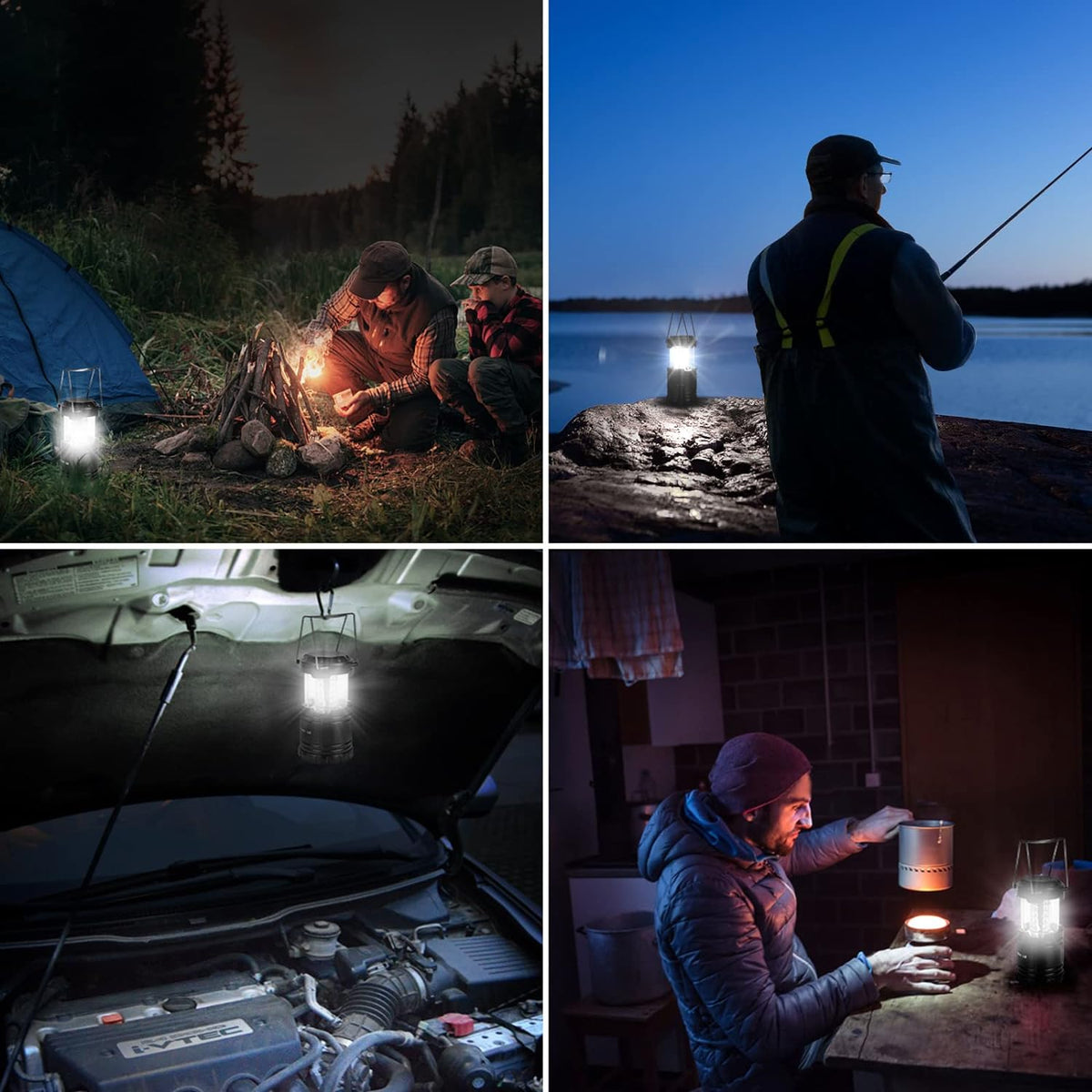 Camping Lights, Collapsible Camping Lantern Battery Powered, 2-Pack