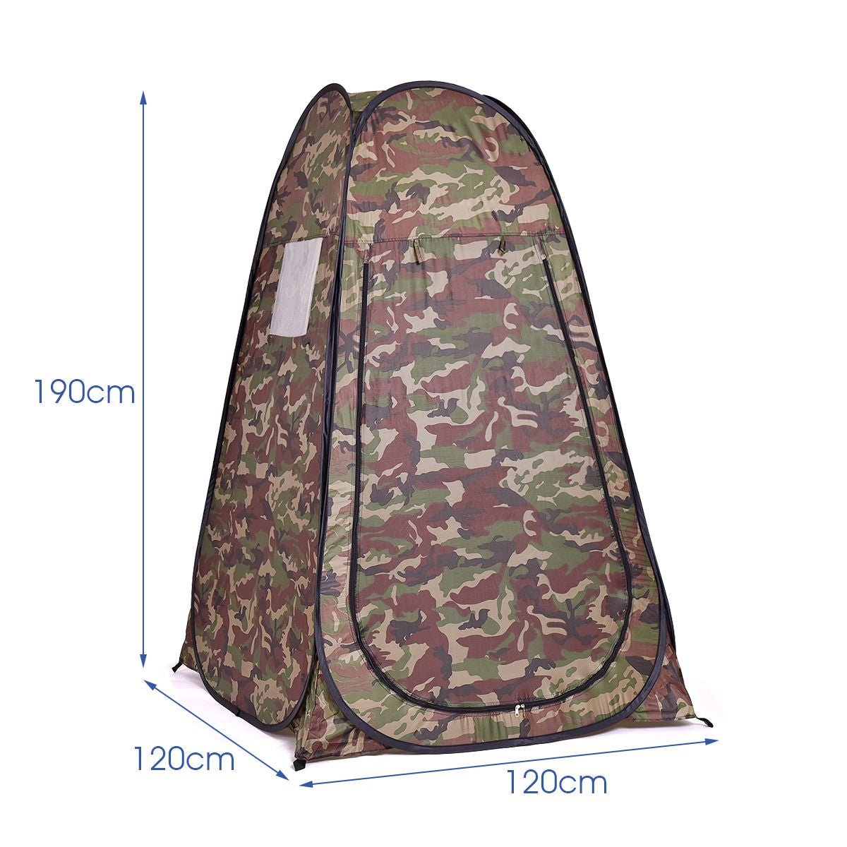 Camouflage pop-up privacy tent for van life, camping, and outdoor adventures, 190cm tall