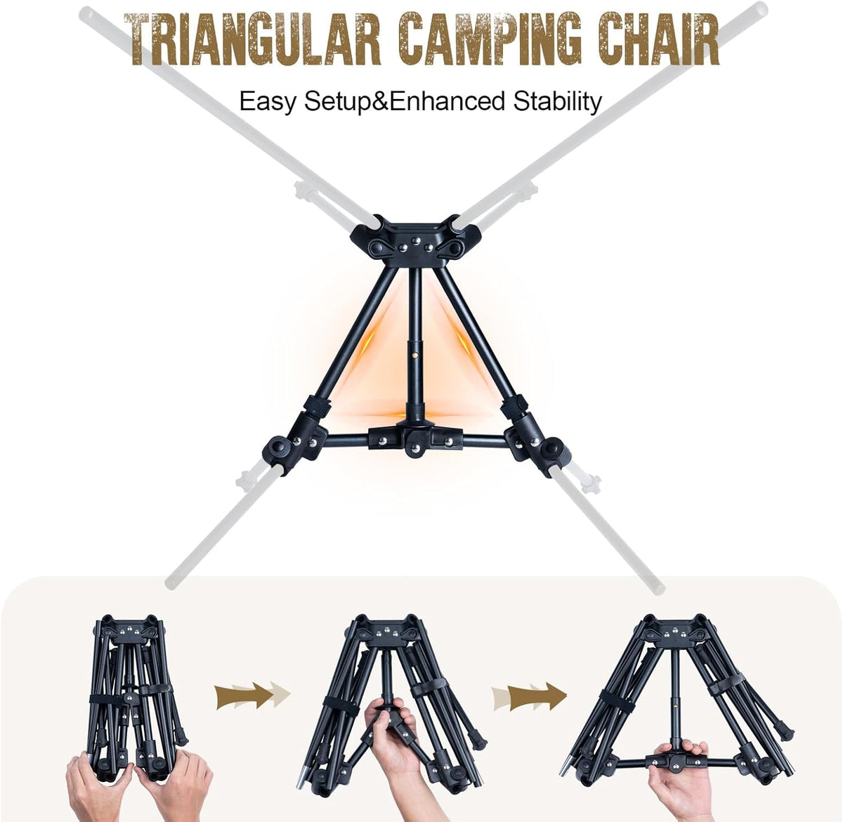 Tigerblade Camping Chair, Lightweight Folding Backpacking Hiking, Compact Portable 330 Lbs Capacity
