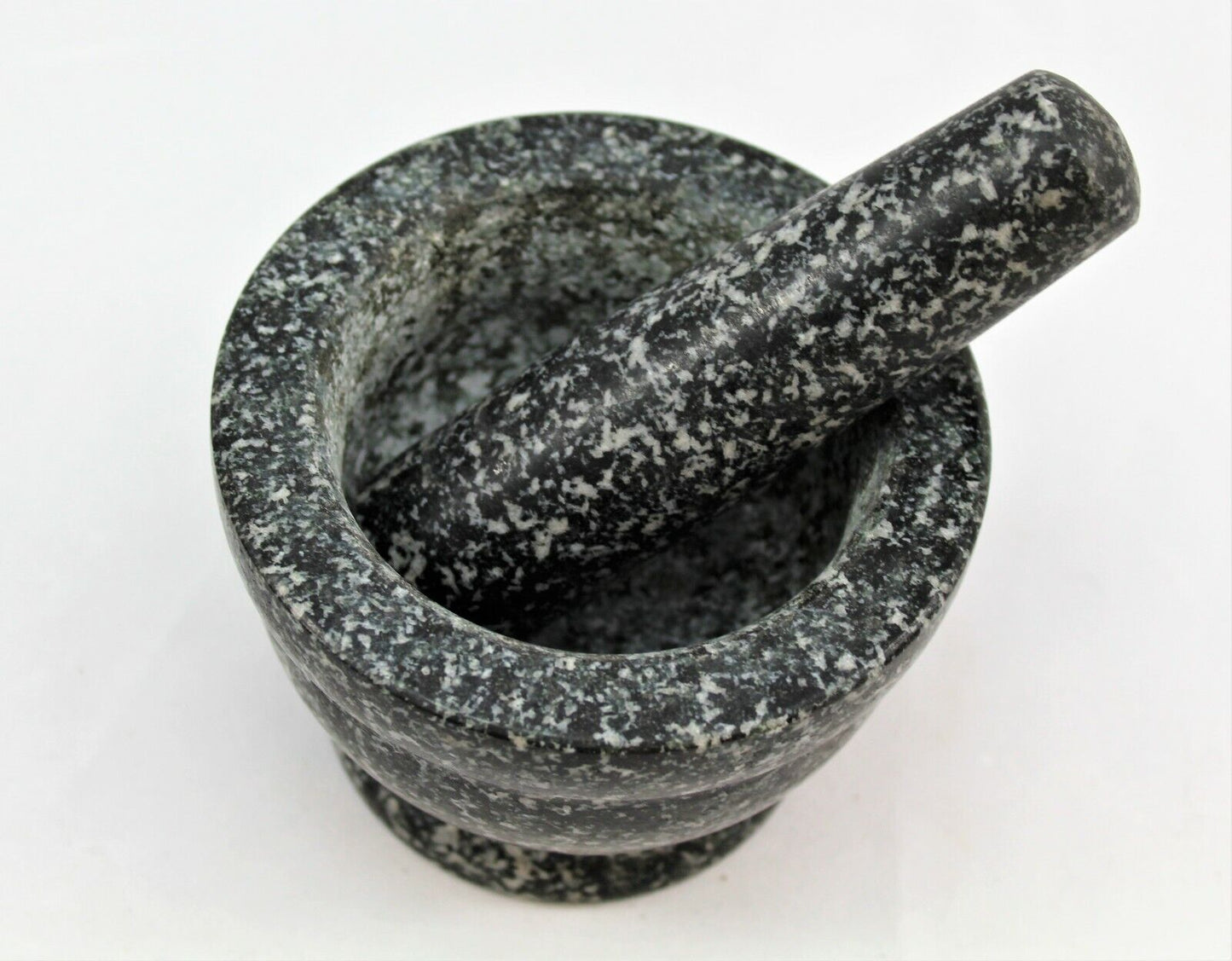 Granite mortar and pestle for van life cooking, compact kitchen tool for camper vans and outdoor adventures