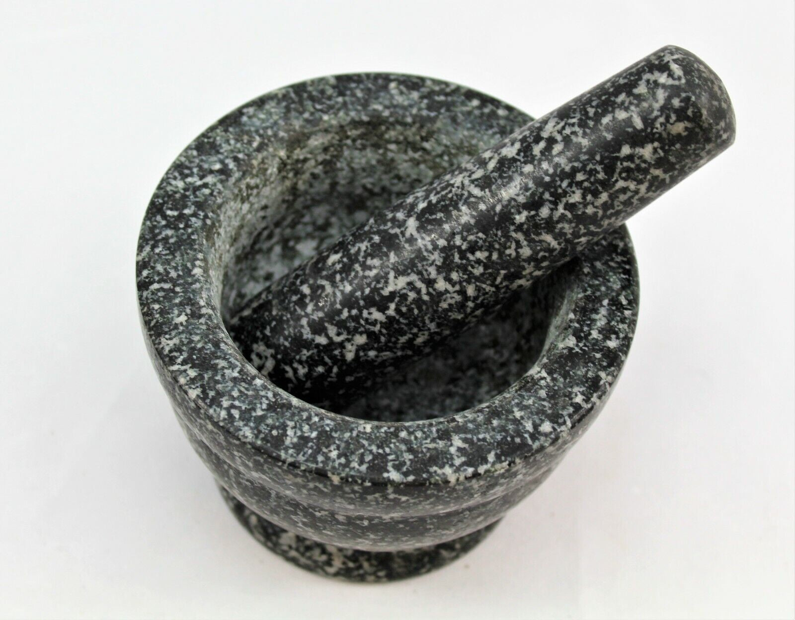 Granite mortar and pestle for van life cooking, compact kitchen tool for camper vans and outdoor adventures
