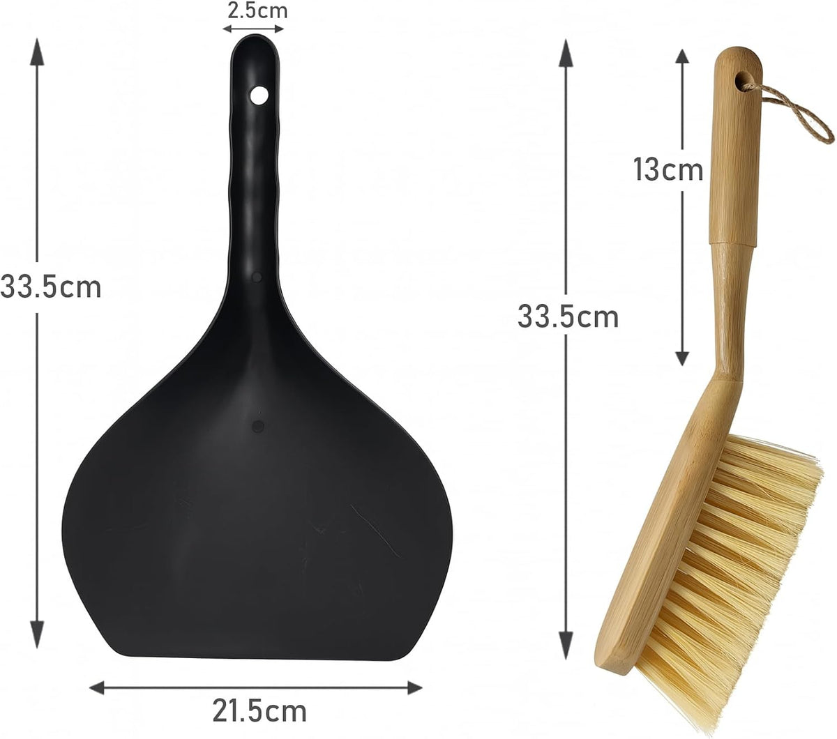 BEST HOUSE | Bamboo Dustpan & Brush Set | Eco Friendly | Sturdy Bamboo Handle | Kitchen and Household Cleaning