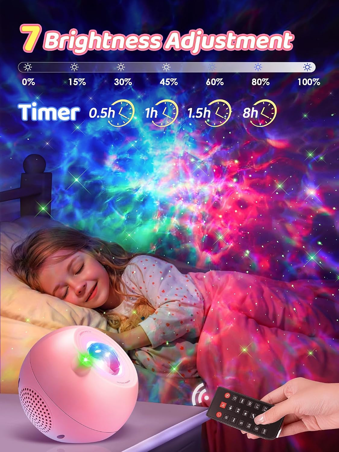 Galaxy Projector Lava Lamp, 15 Colors 15 White Noises+Bluetooth 4 5 6 7 8 9 10 11 Year Old Girls Gift for Girls Boys Gifts Baby Gifts Birthday Gifts for Women Gifts Room Decor