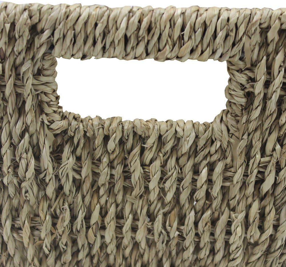 Seagrass Magazine and Book Rack – inset handle close-up