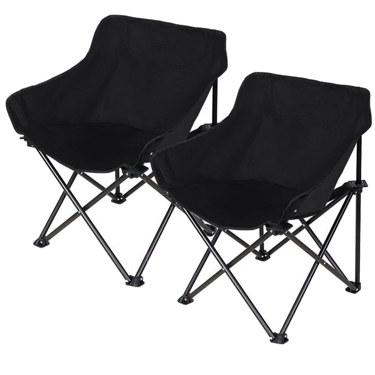 Black portable camping chairs for van life, festivals, and outdoor adventures