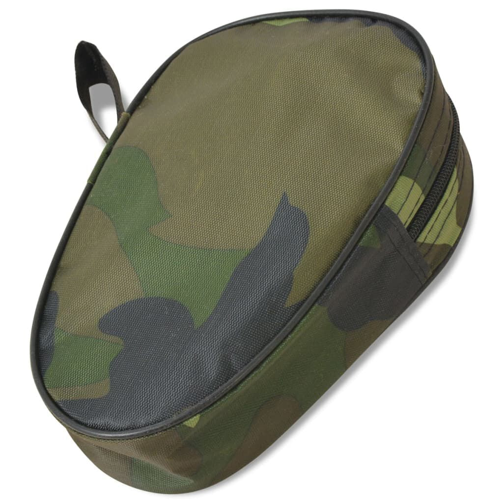 Camouflage toiletry bag for van life adventures, compact & durable with zipper closure