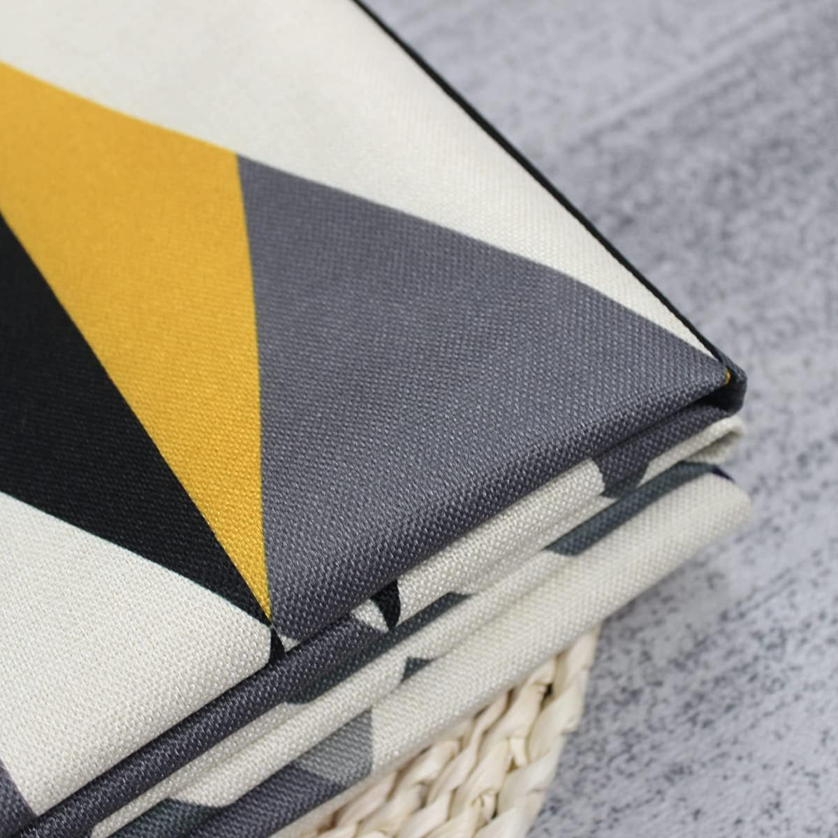 Yellow & Grey Geometric Cushion Covers – 4 Pack, 45cm – folded geometric fabric