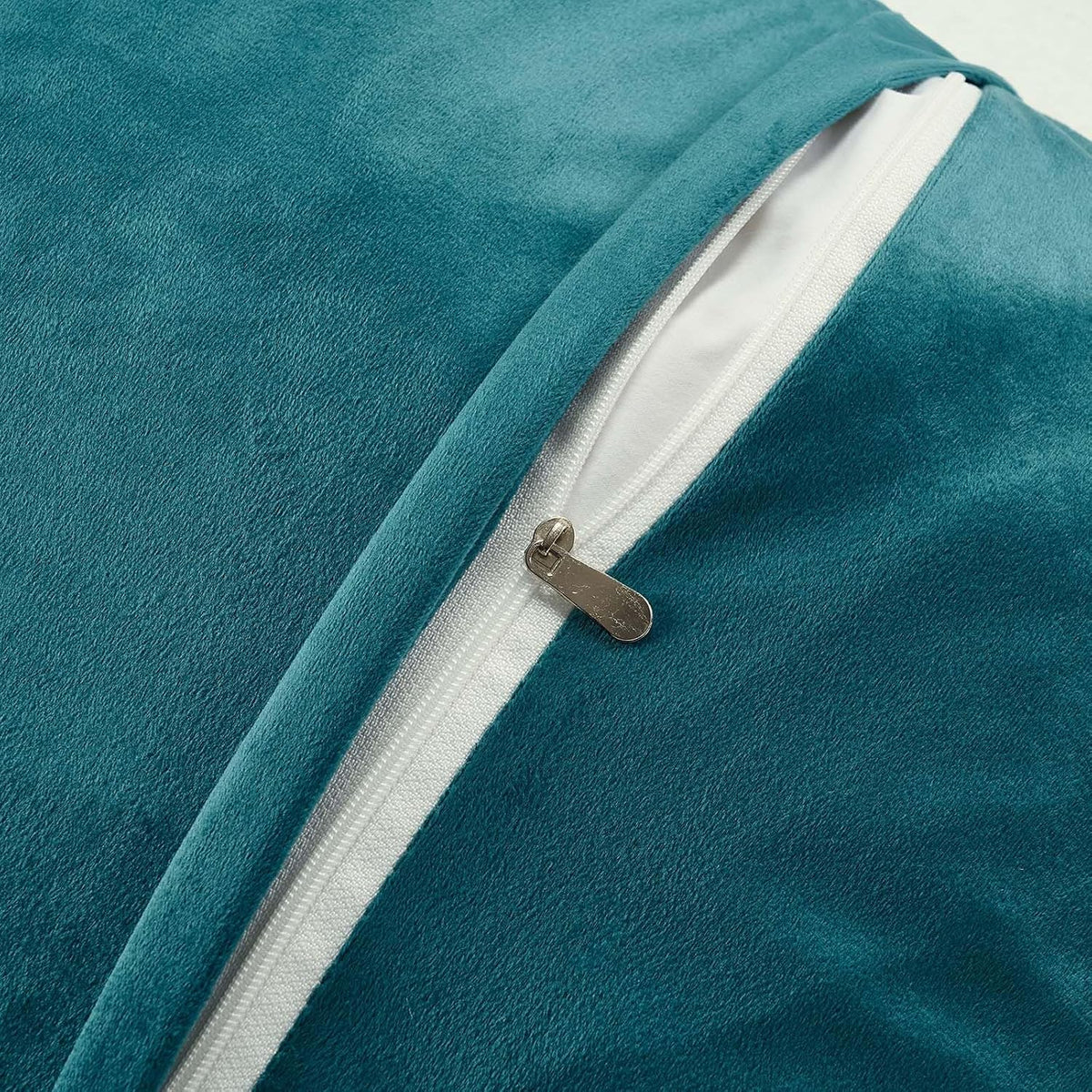 Teal Tufted Cushion Covers – Pair, 45 × 45cm – zip and plain teal reverse