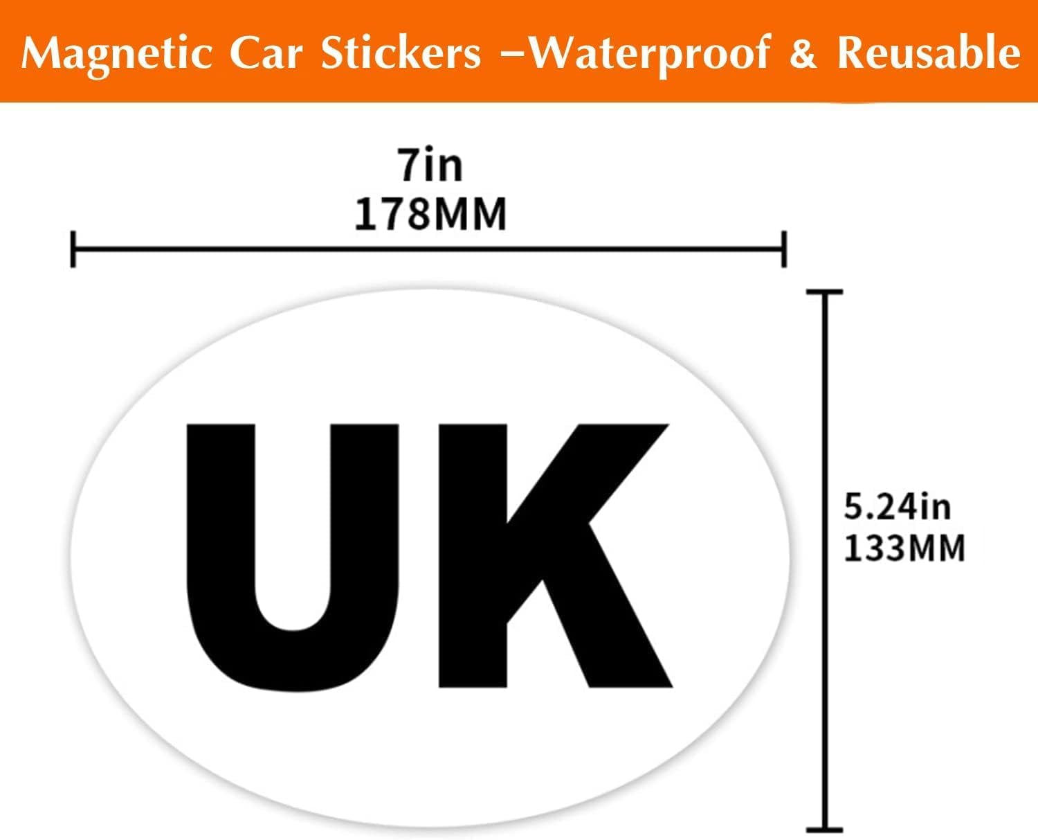 Waterproof reusable UK magnetic car sticker for van life adventures, 7in x 5.24in