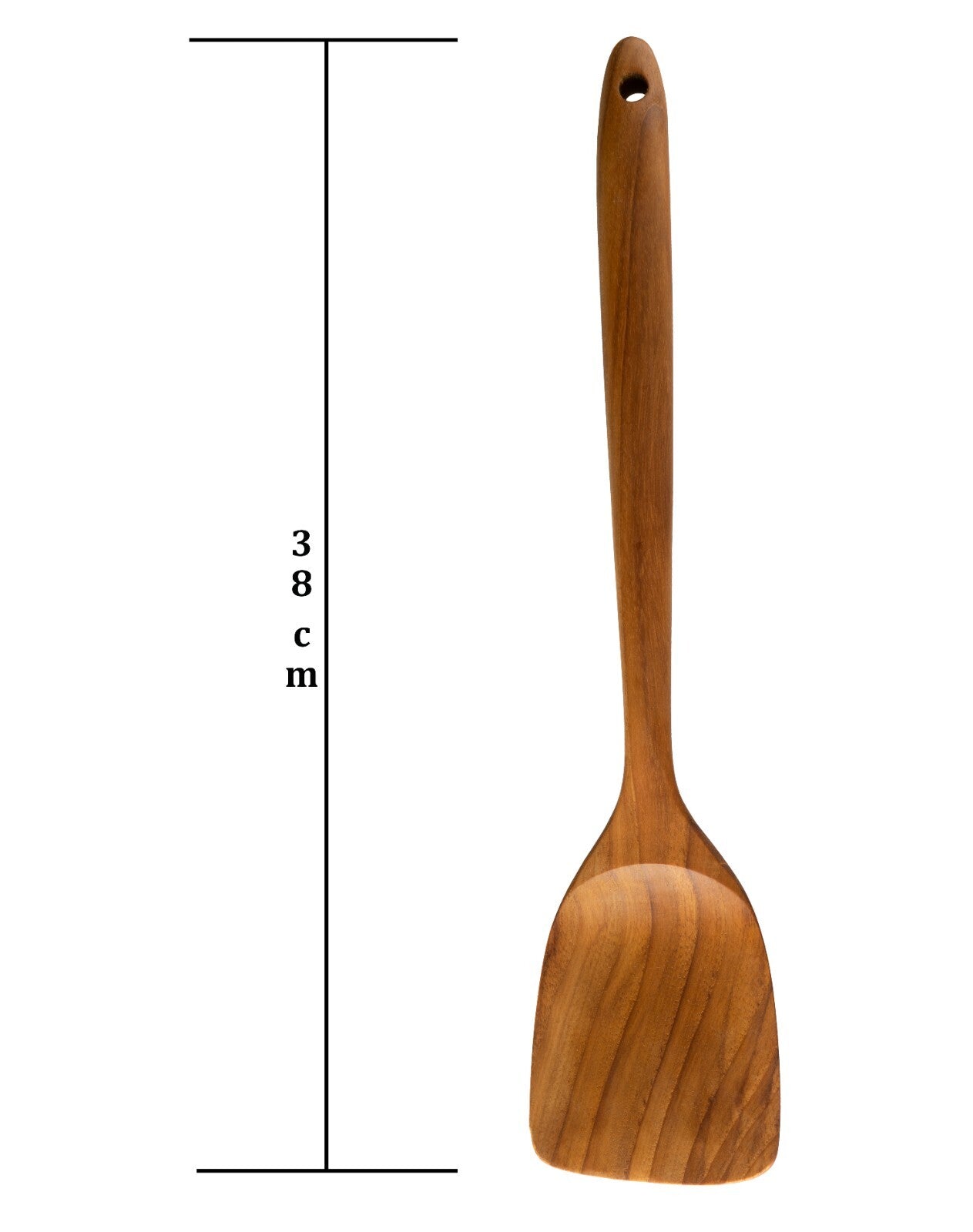 38cm wooden spatula for van life cooking, camp kitchen essential with hanging hole