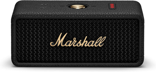 Marshall Emberton III Portable Bluetooth Speakers, Wireless, IP67 Rating Dust & Water Resistant, 32+ Hours Playtime, Quick Charge - Black & Brass