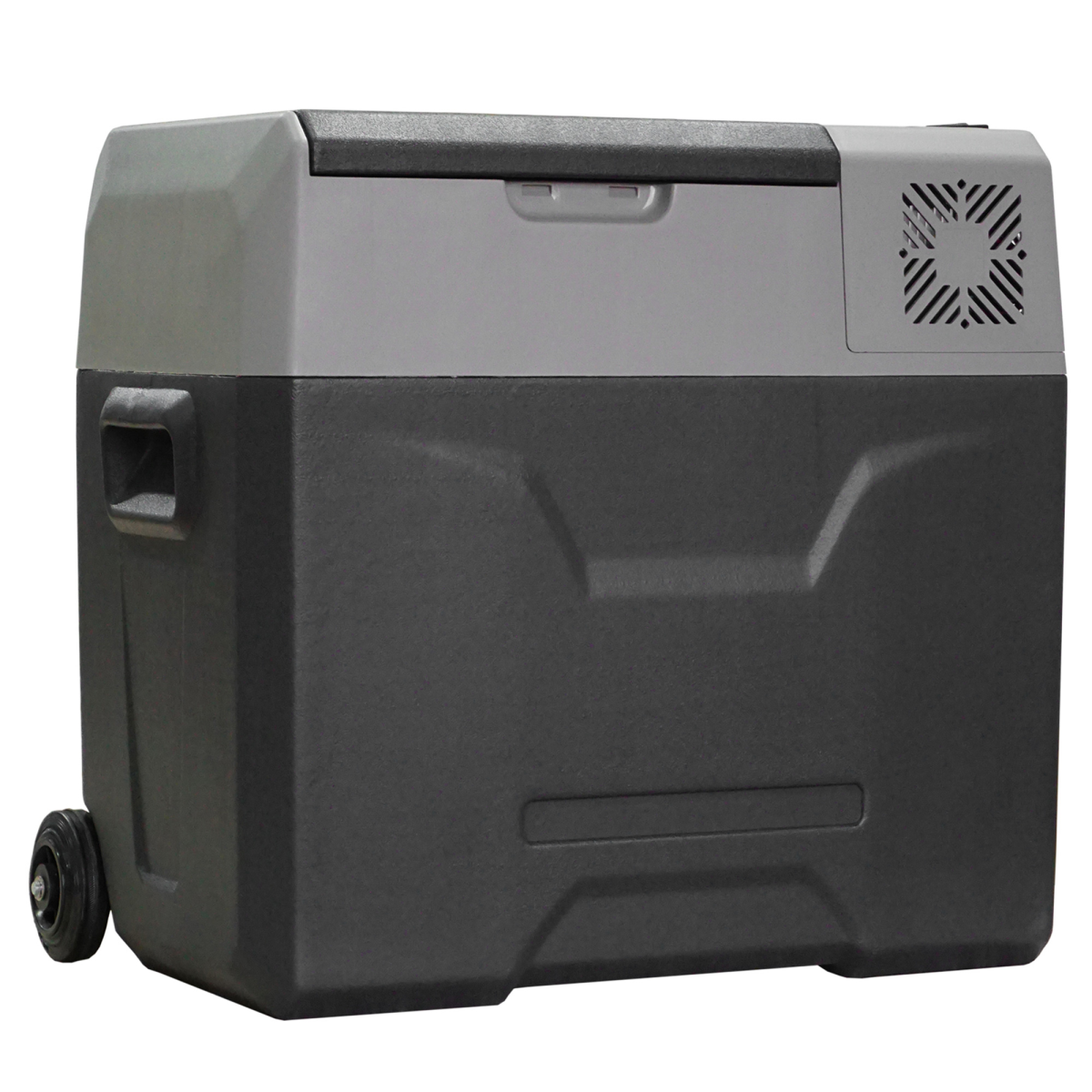Portable 12V compressor fridge freezer for van life, camping, and outdoor adventures with wheels