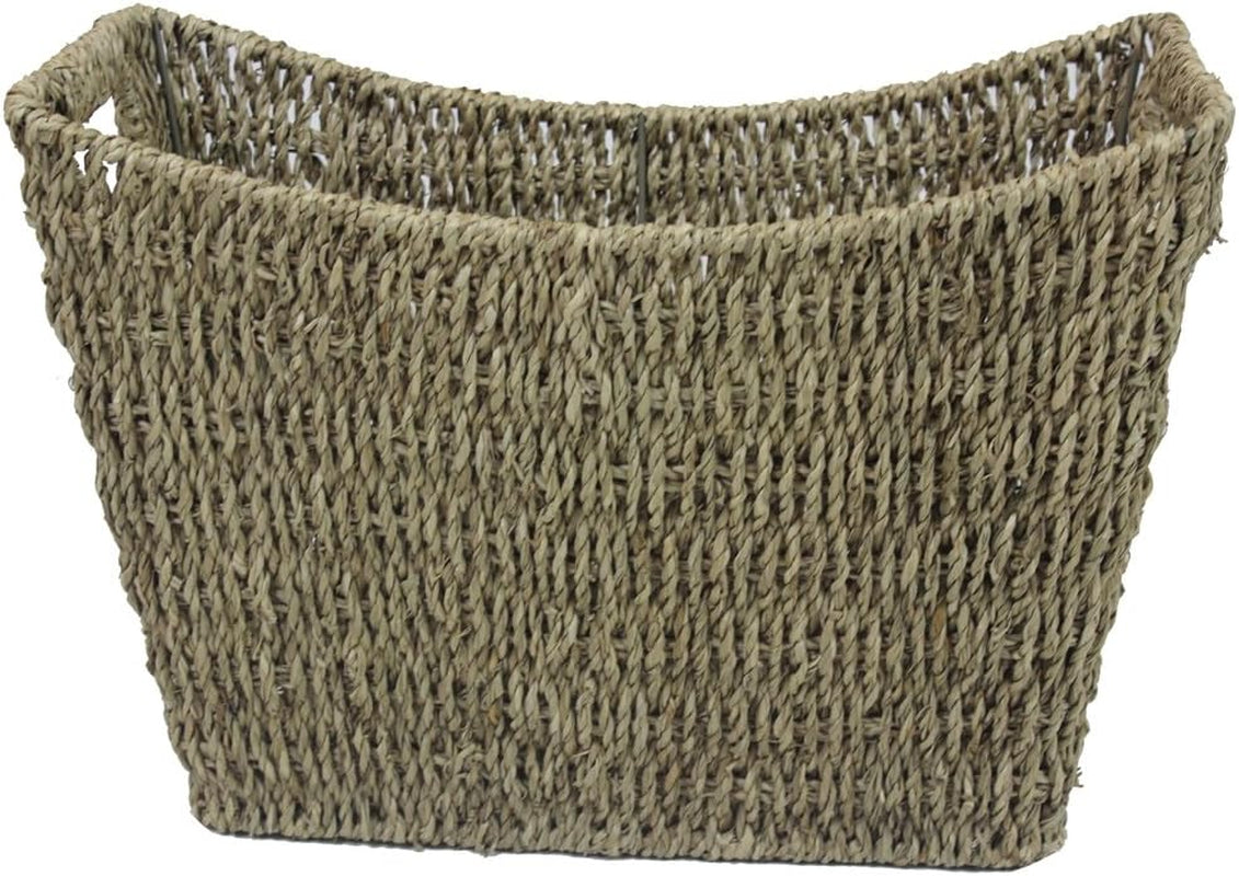 Seagrass Magazine and Book Rack – open top and woven interior