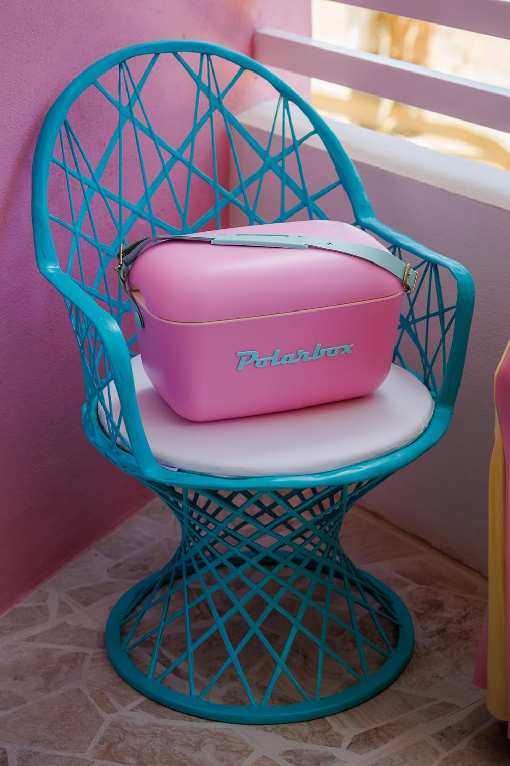 20L Cool Box, Ice Box, Large Cool Box, for Picnics, Beach, Camping, Garden, Cool Storage Box - Bubblegum Pink Cyan Pop