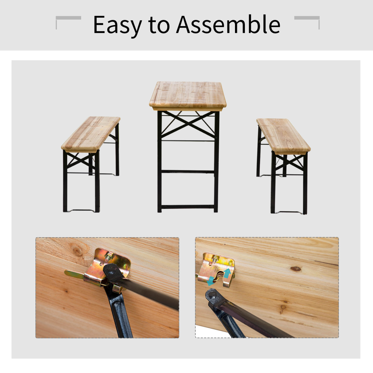 Compact foldable van table and benches with easy assembly, ideal for camper van interiors and outdoor adventures
