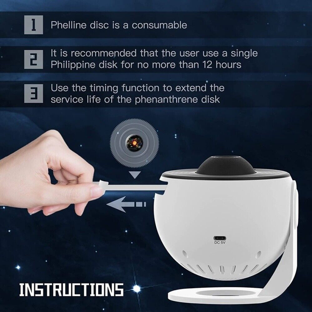 Van life star projector with Phelline disc instructions for camper van night sky ambiance