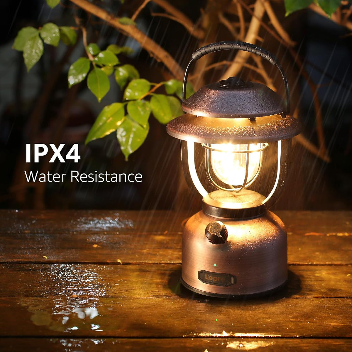 Retro Camping Lantern, Rechargeable Camping Light 15000Mah Power Bank