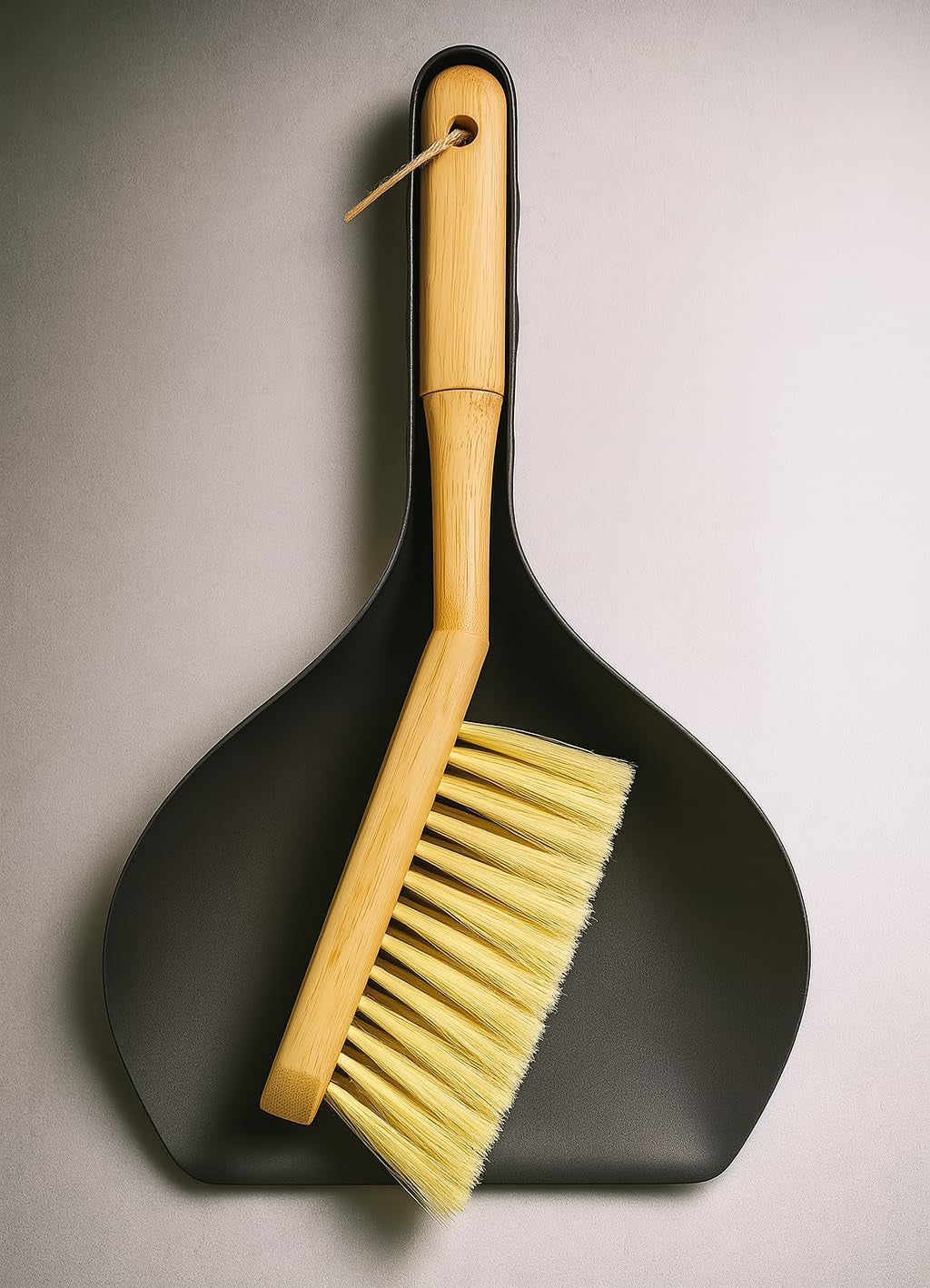 BEST HOUSE | Bamboo Dustpan & Brush Set | Eco Friendly | Sturdy Bamboo Handle | Kitchen and Household Cleaning
