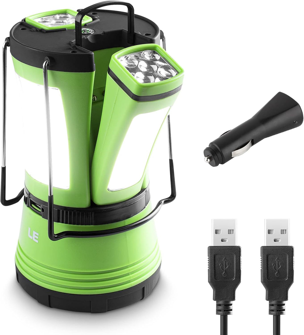 LE 3 in 1 Camping Lantern with 2 Detachable Torches, Rechargeable & Battery