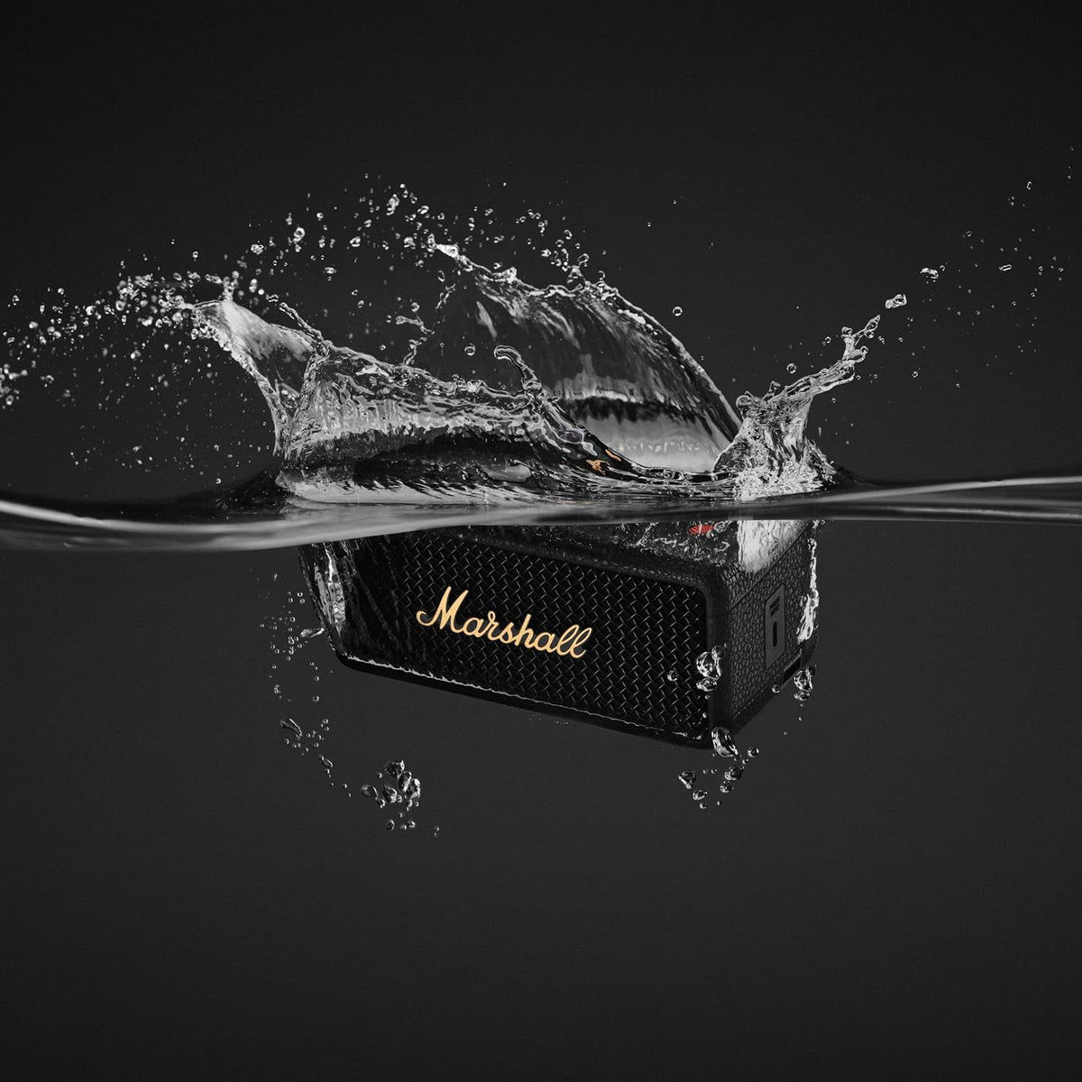 Marshall Emberton III Portable Bluetooth Speakers, Wireless, IP67 Rating Dust & Water Resistant, 32+ Hours Playtime, Quick Charge - Black & Brass