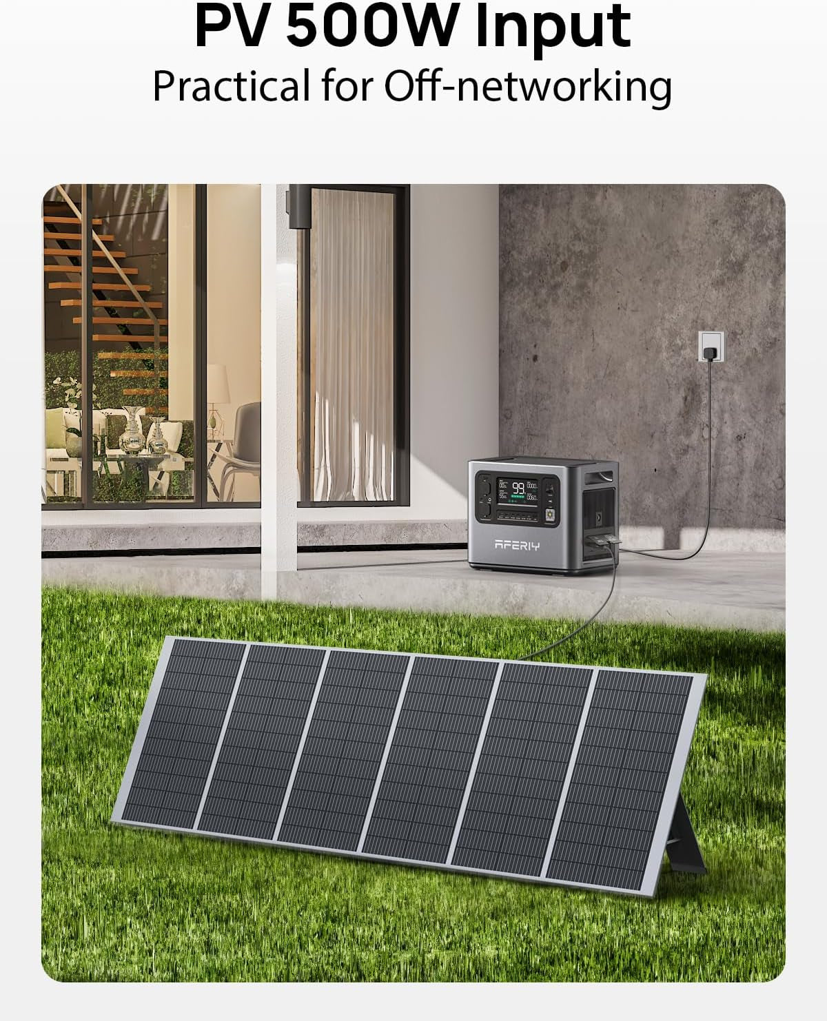 Portable Power Station 2400W with 2X 200W Solar Panel, 2048Wh Portable Power Station Lifepo4 Solar Generator, Electric Generator for Rv/Camping/Home, 7 Year Warranty